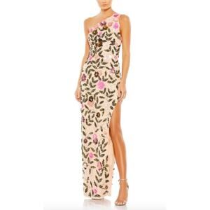 Mac Duggal One Shoulder Dress Floral Sequin 10903 4
